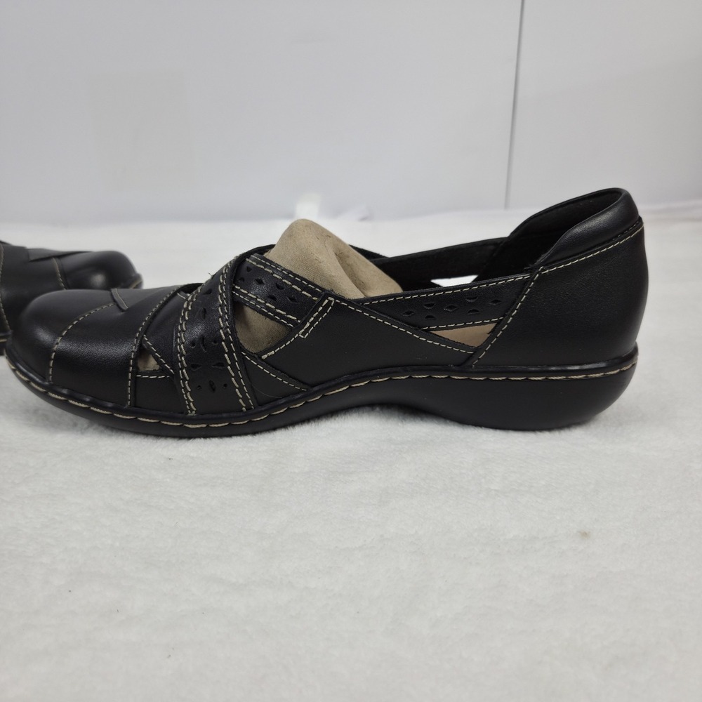 Clarks Women's Size 8.5 M Ashland Spin Q Black Leather Shoes - Picture 7 of 16